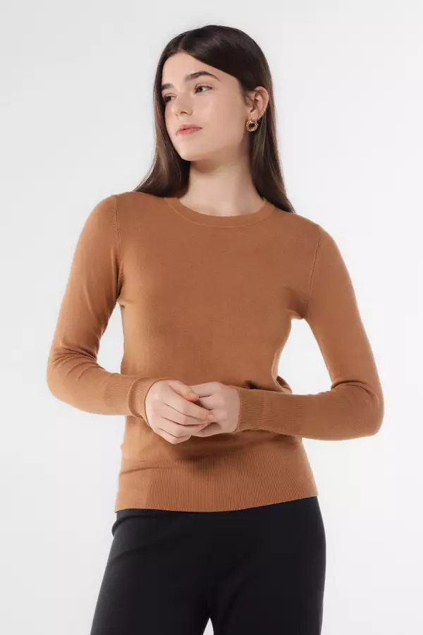 MINIMAL - Lamiere - Sweater Slim Fit - Brown Colour Brown