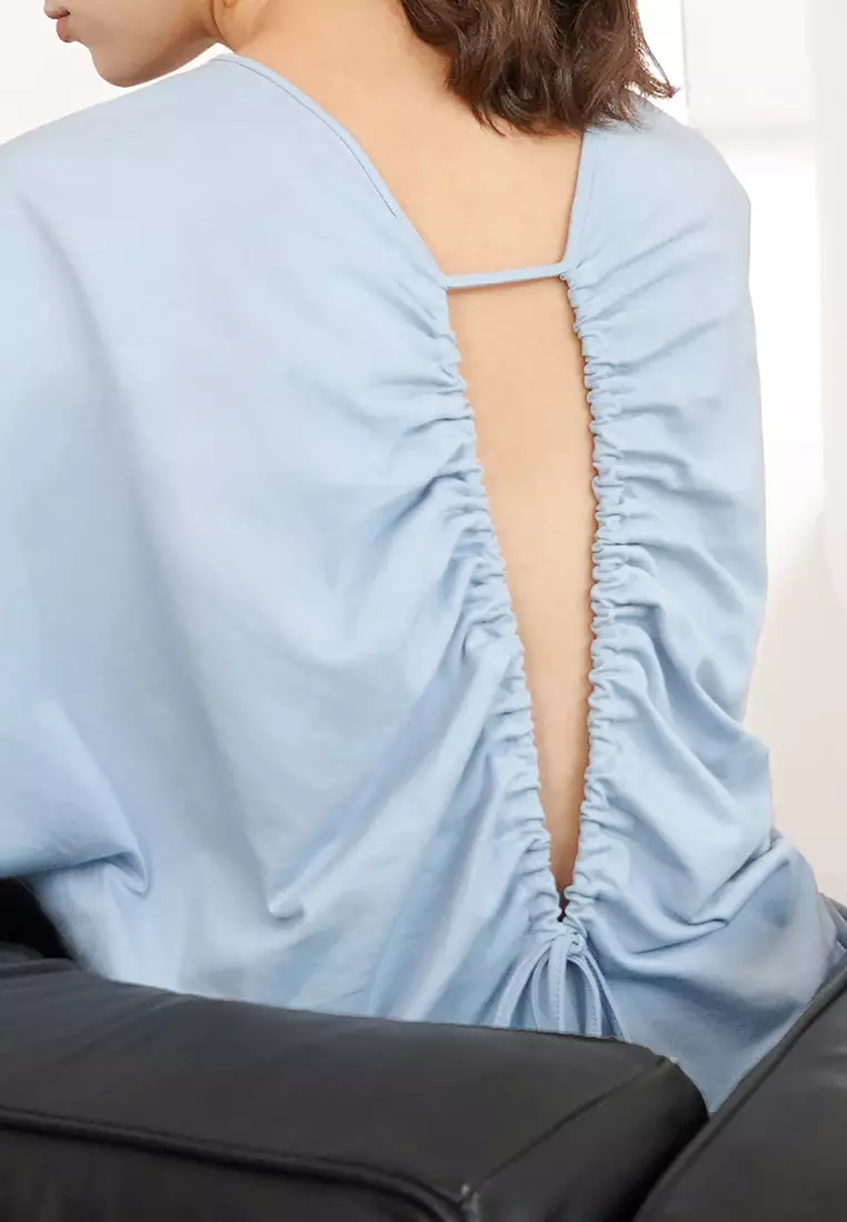 Dolman Sleeves Dress with Ruched Back Dress