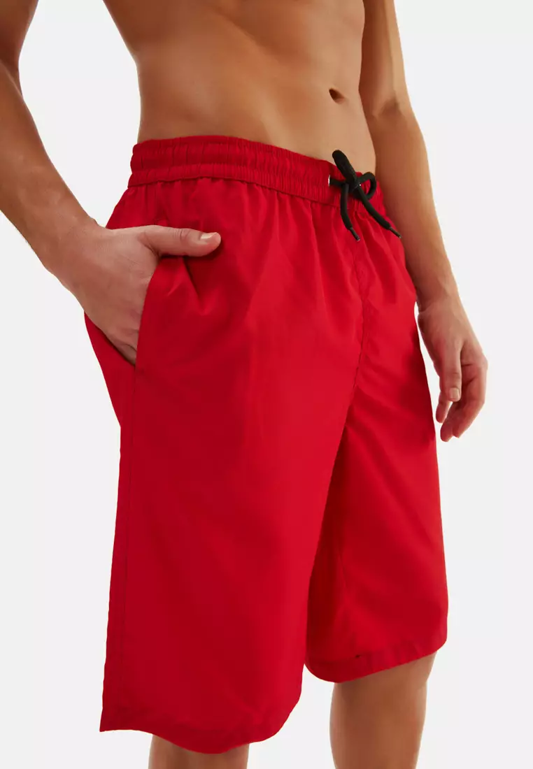 Buy EROS Red Shorts Plain Long Leg Swimwear for Men 2024 Online