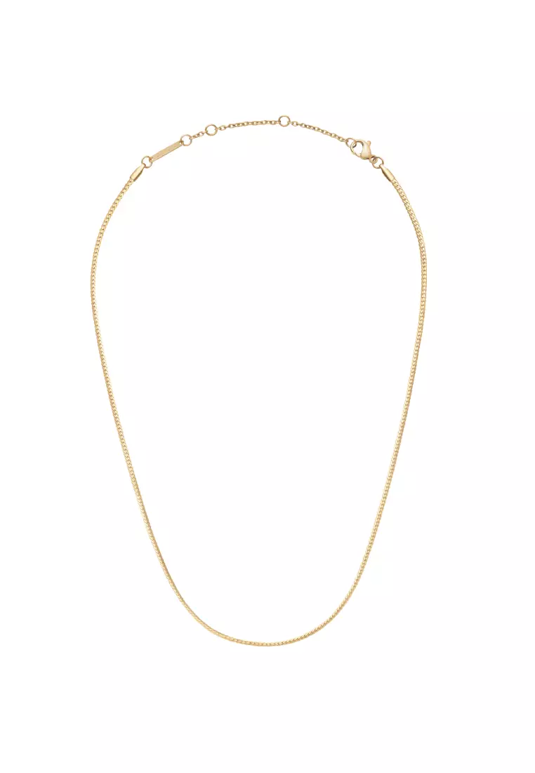 Elan Flat Chain Necklace - Gold - Stainless Steel Chain Necklace  - Staple Jewelry- DW official