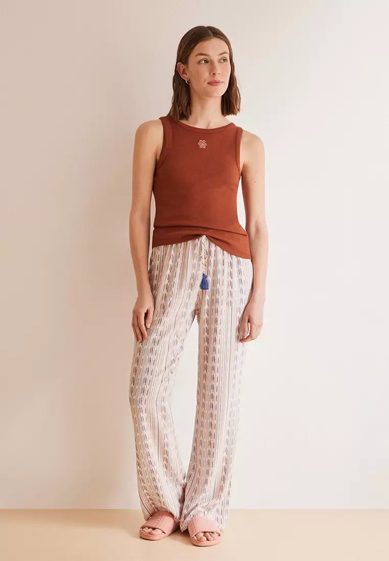 Brown Cotton Vest Top