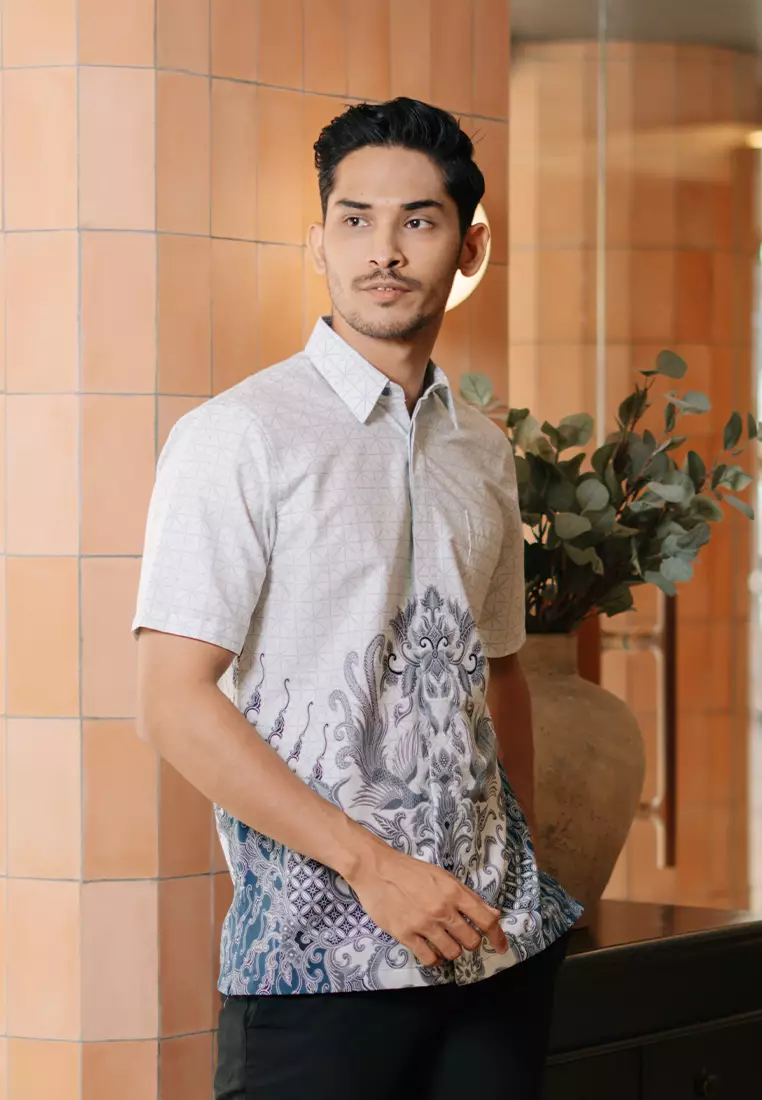 Hadinata Batik Premium Pria Kemeja Pendek Superfine Mavendra Madira