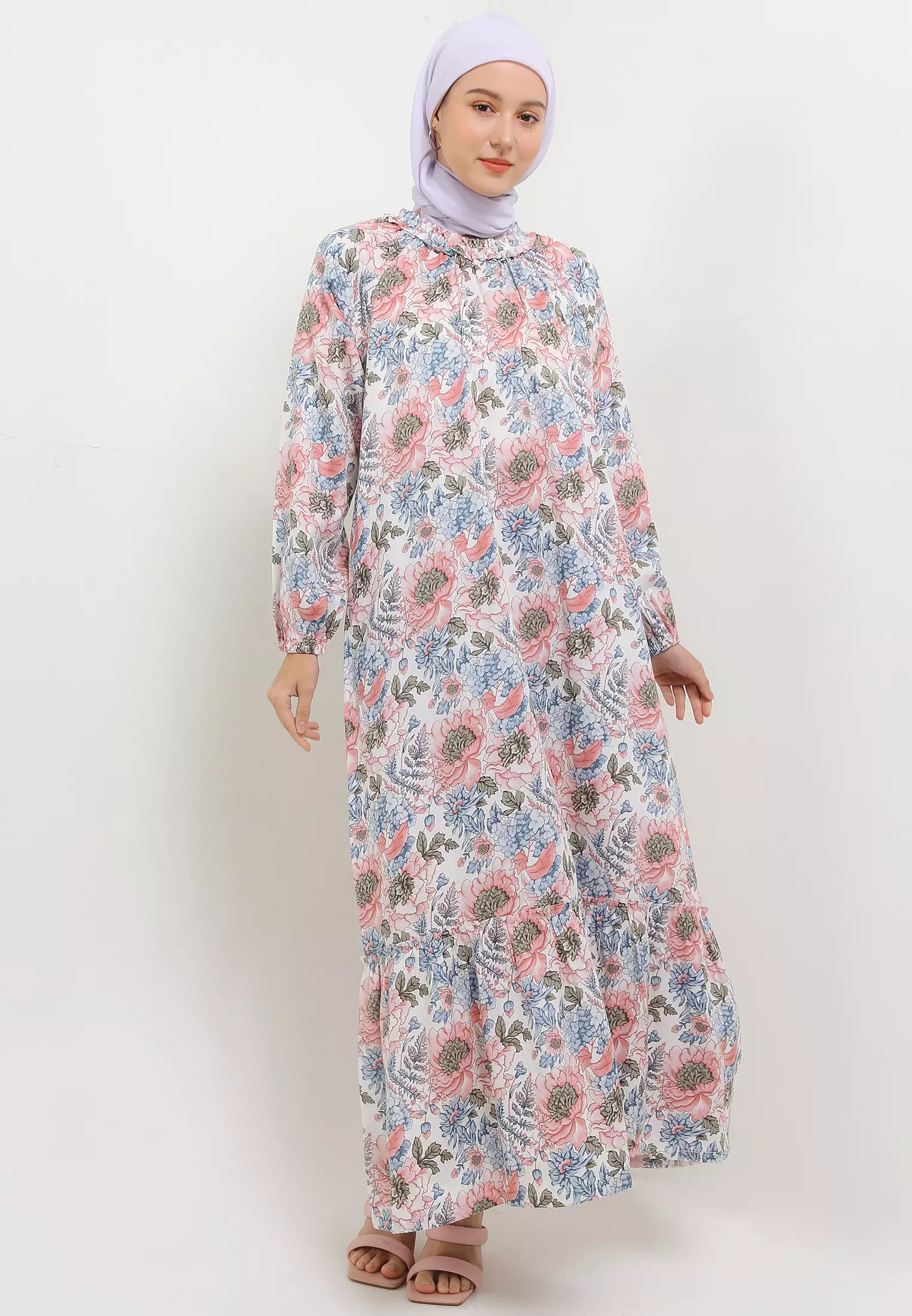 MFMW Zaezelle Dress Gamis Broken White Motif Bunga