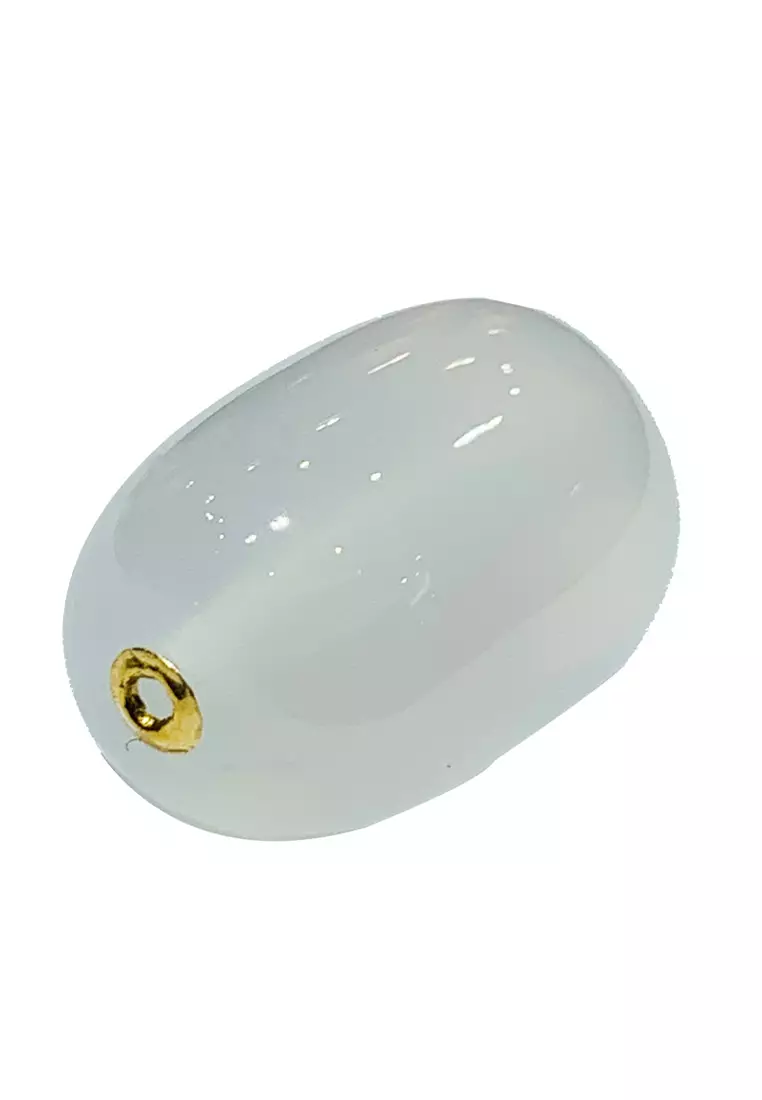[SPECIAL] LITZ 18K Jade Pendant With 14K Gold Plated 925 Silver Chain JP007