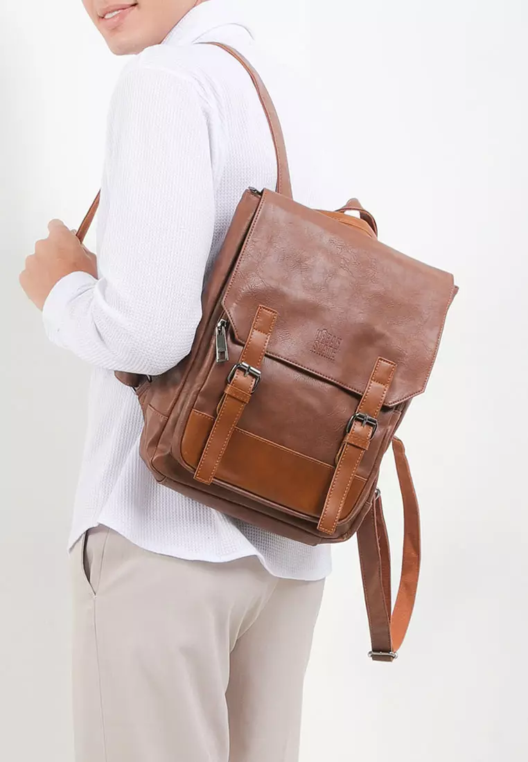 Distressed Leather Relay Backpack