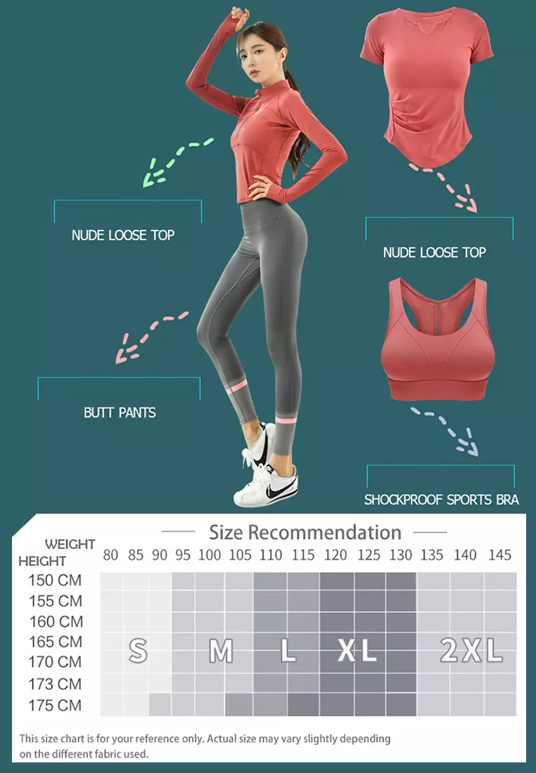 (4PCS) Quick Dry Running Fitness Yoga Dance Set (Bra+Bottoms+Tops)