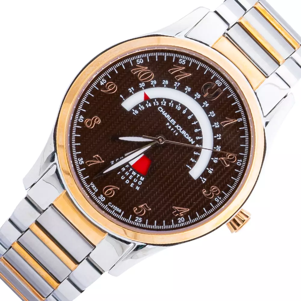 Charles Jourdan CJ1056-1644- Jam Tangan Pria - Silver Rosegold