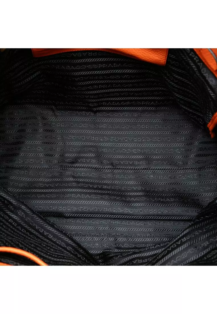 Pre-Loved Prada Vitello Daino Front Pocket Open Convertible Tote