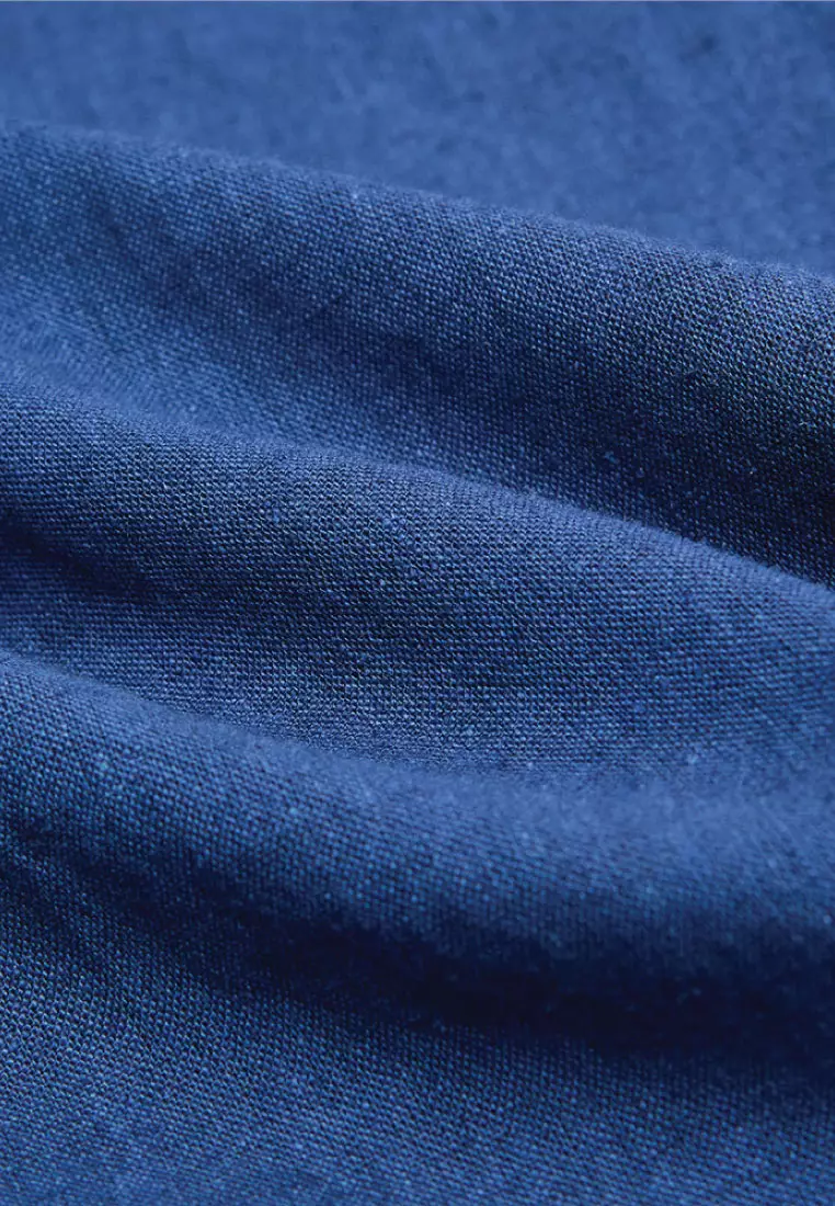 Men's Linen Cotton Slim Short Sleeve Shirt 01046214