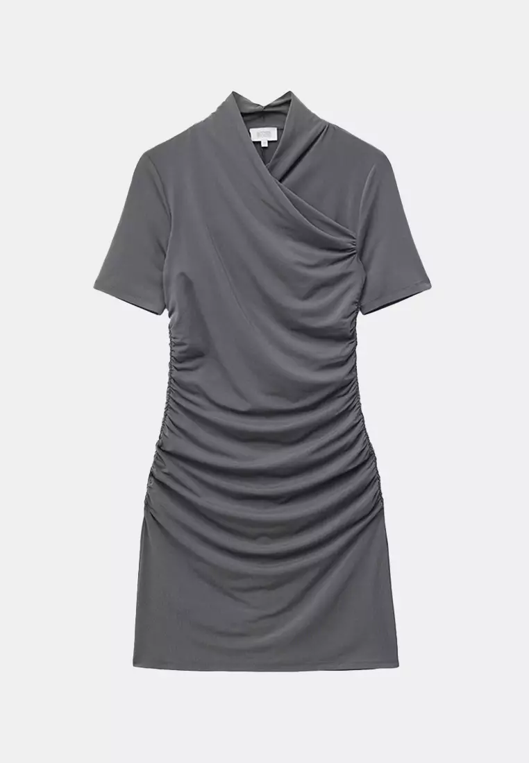 Draped Wrap Mini Dress