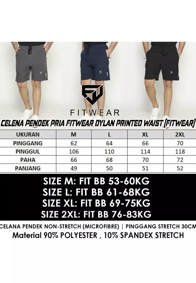 Fitwear - Celana Lari Dryfit Pria FITWEAR DYLAN PRINTED WAIST (FITWEAR) - BLACK