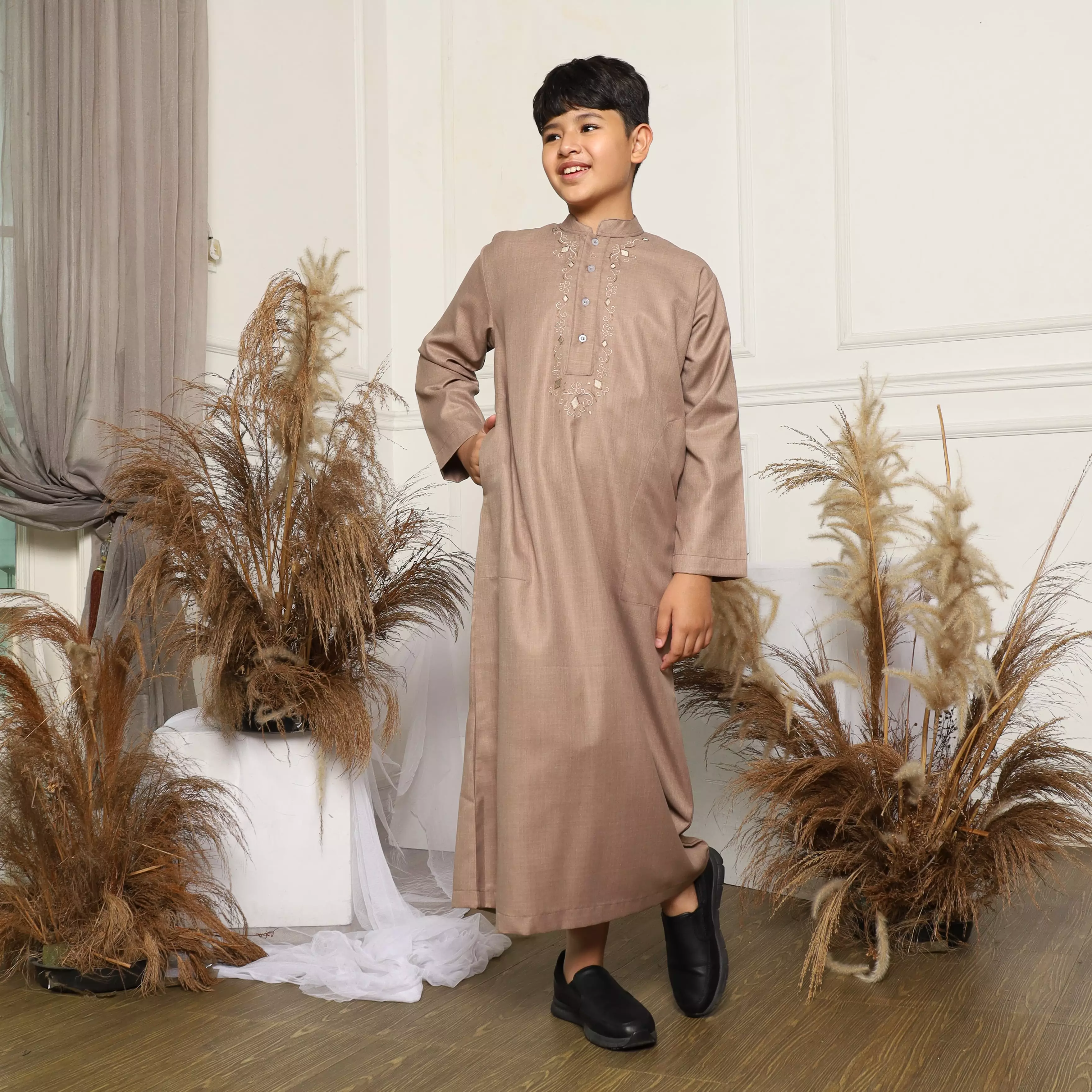 Gamis Jubah Anak Laki Laki Sarimbit GPA 10 Mocca