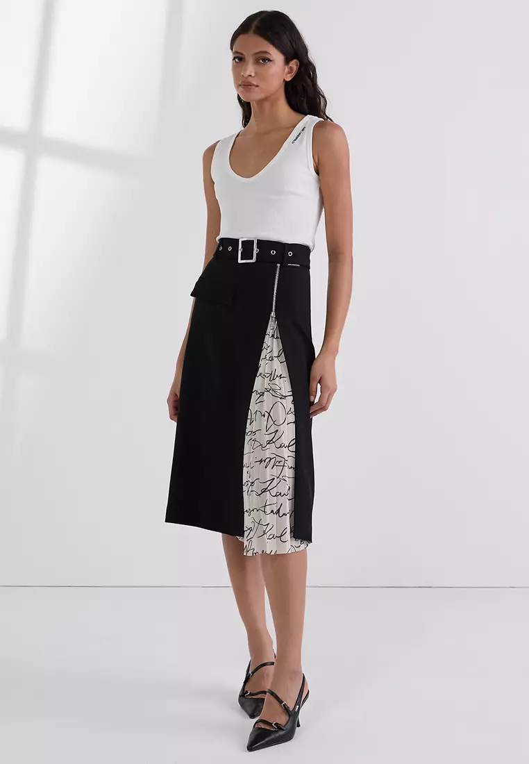 Buy KARL LAGERFELD Pleated Panel Skirt 2025 Online | ZALORA