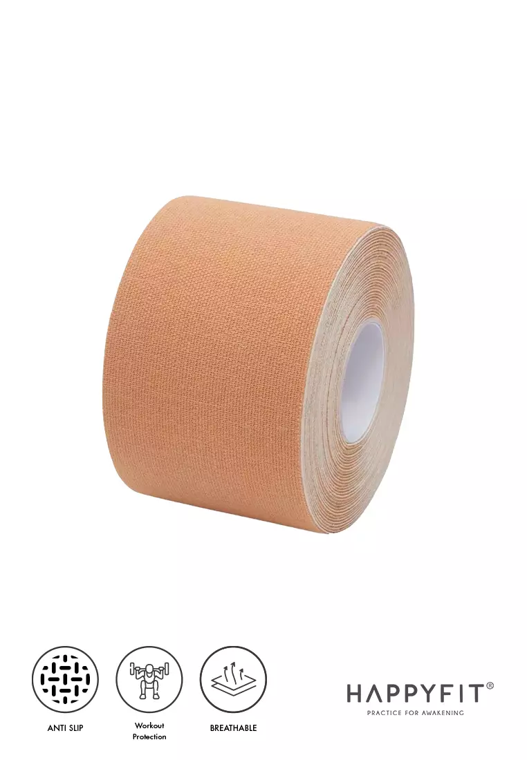HAPPYFIT Kinesio Support Tape Cotton Adhesive - Finger & Wrist Tape - Perban Olahraga - 7,5cm x 5m