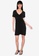 ZALORA BASICS black Ruched Front Short Sleeve Dress 37649AAFF1E608GS_4