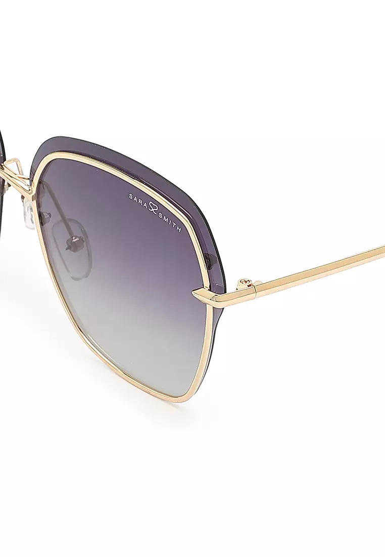Unisex Polarized Square Sunglasses - Gold / Grey