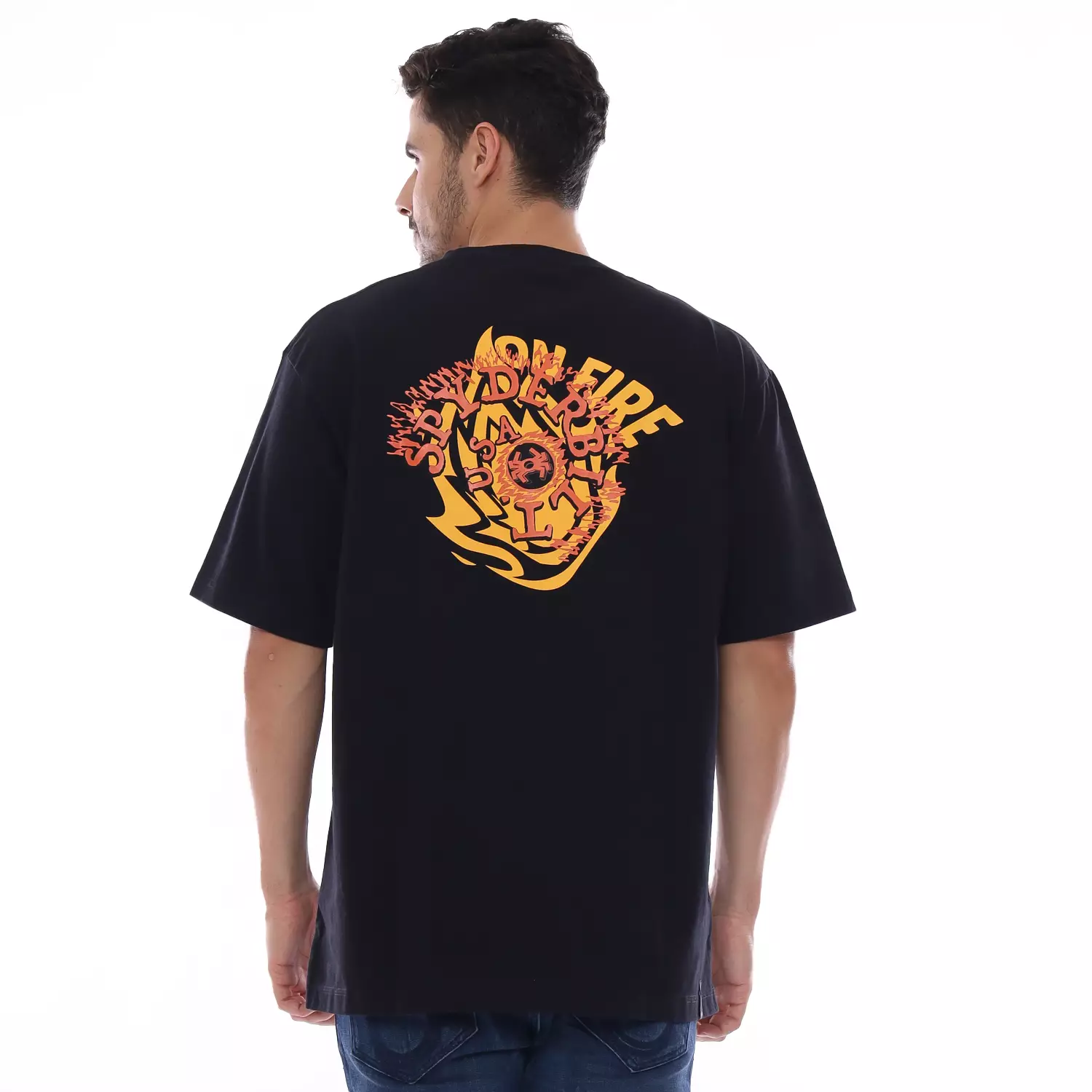 Spyderbilt Kaos Lengan Pendek Pria On Fire Men Oversize Tee Planet Surf