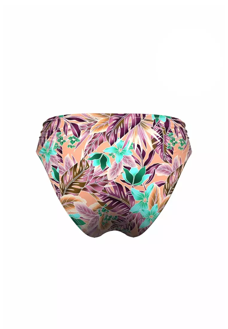 My Paradiso粉紫色交叉腰帶式經典剪裁泳褲