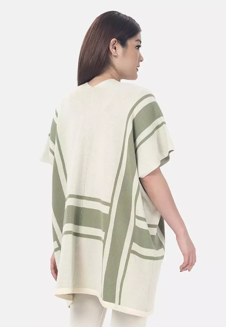 Gio Pattern Knit Cardigan in Green