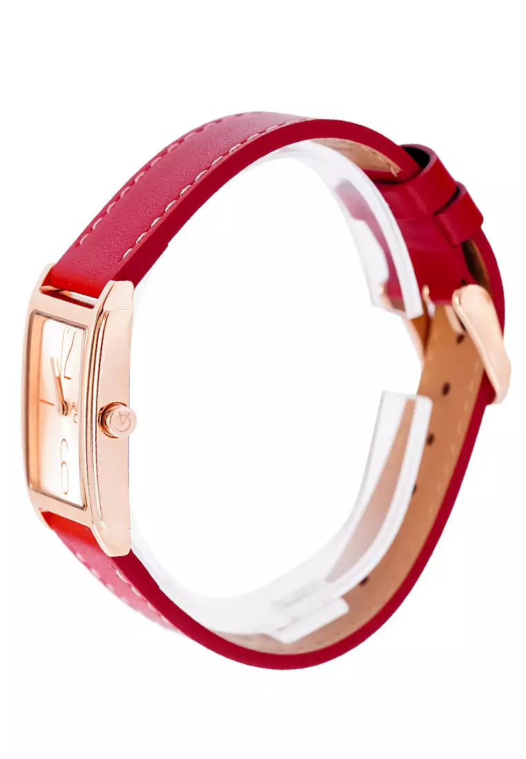 Alexandre Christie - Jam Tangan Wanita - Rosegold - Red Leather Strap - 2A05 LHLRGLNRE