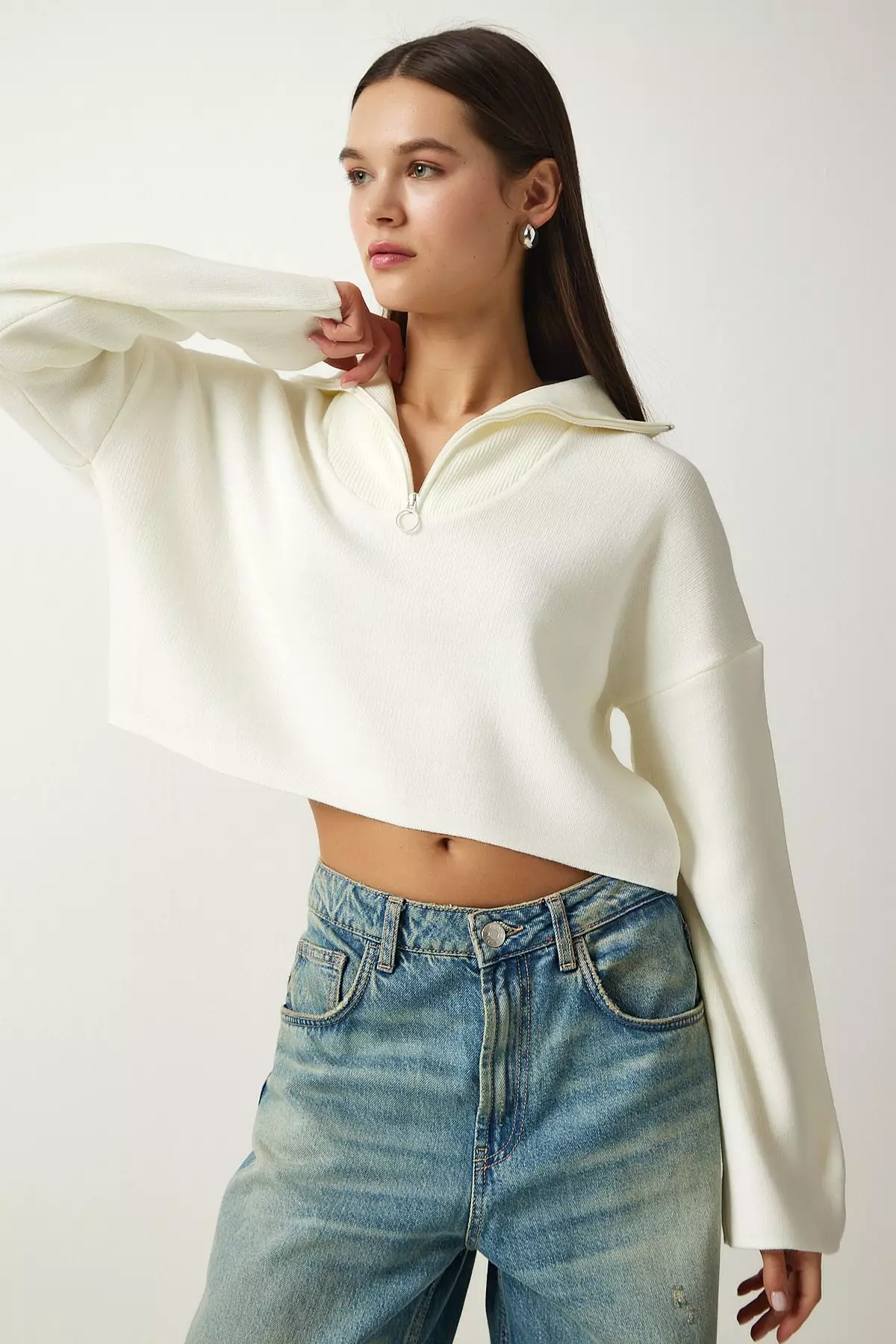 Crop Zip Sweater