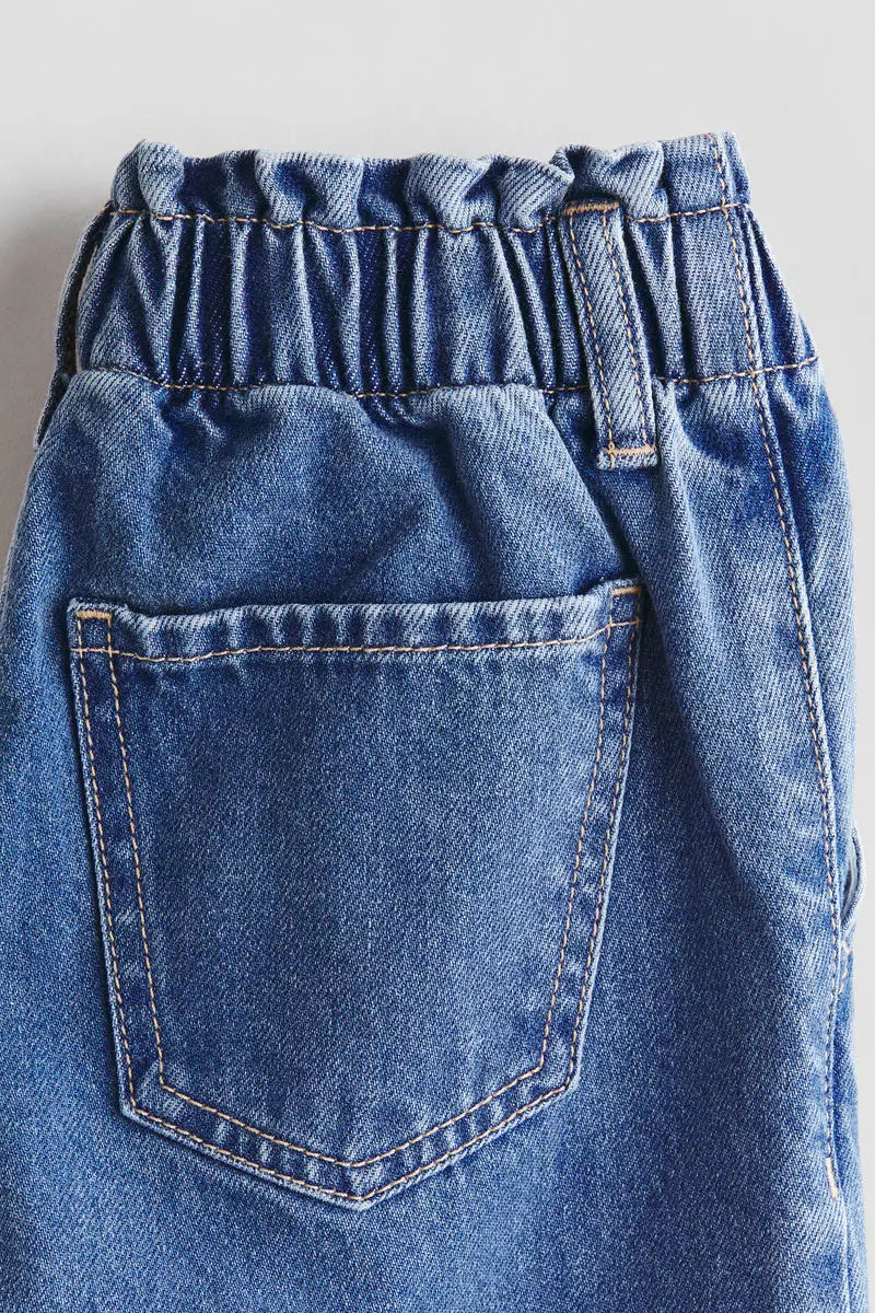 Motif-detail wide leg jeans