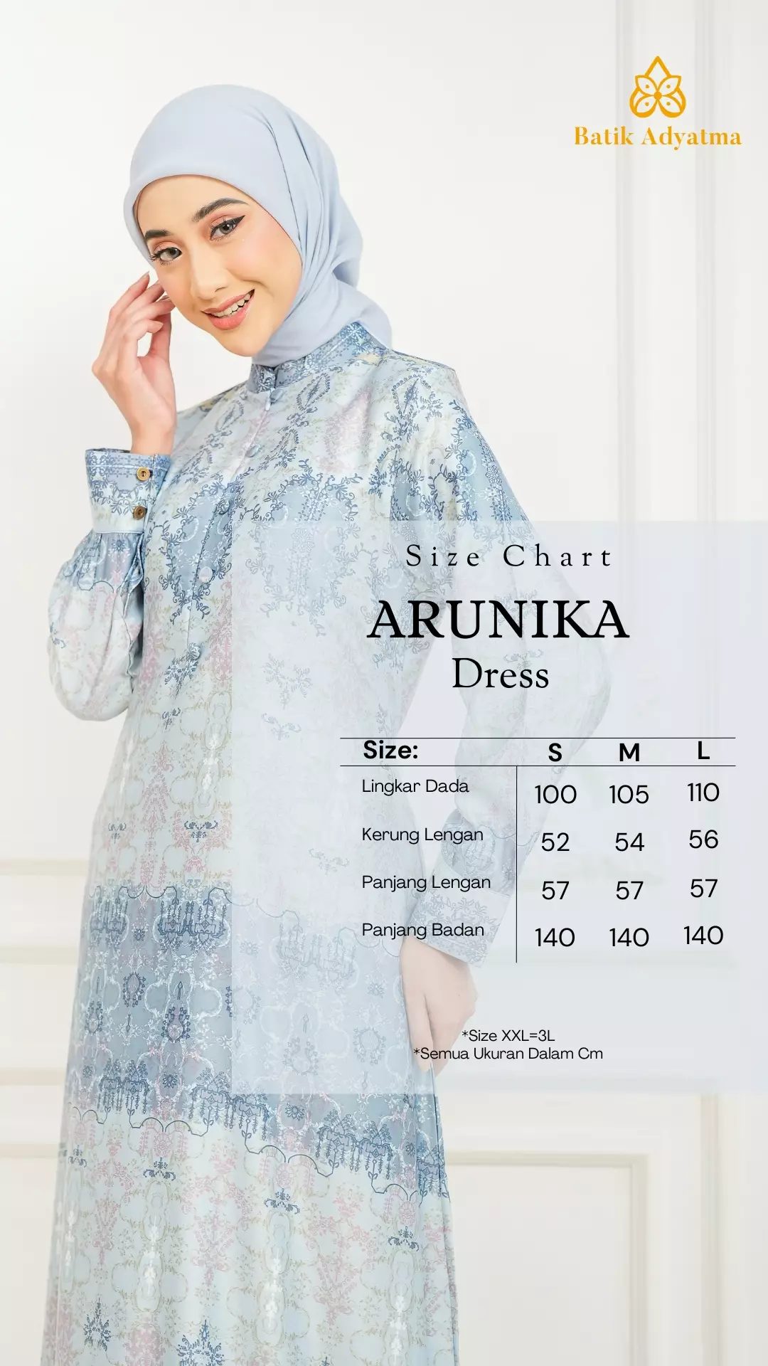 Sarimbit Arunika Sky Blue Wanita  Gamis Dress