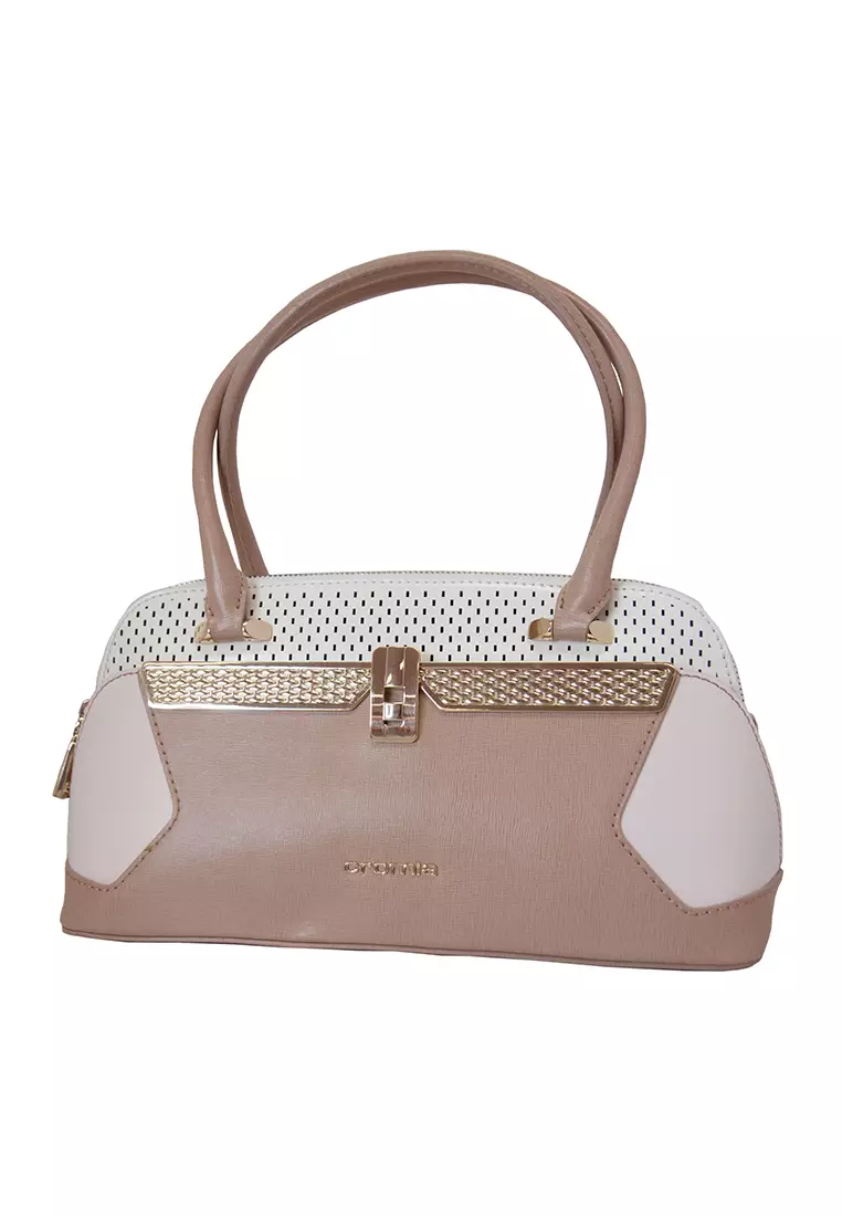 Made in Italy Cromia Handbag SABBIA BIANCO ROSA