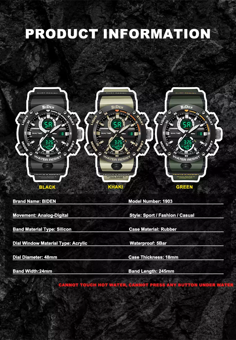 Jam Tangan Pria Original Analog&Digital Multifungsi Militer Jam Tangan Cowok Hijau