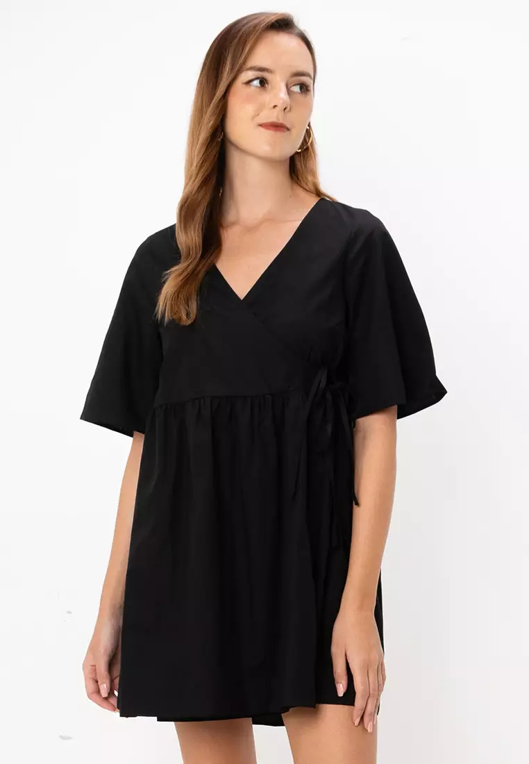 Buy ASOS Design Wrap Smock Mini Dress 2025 Online ZALORA