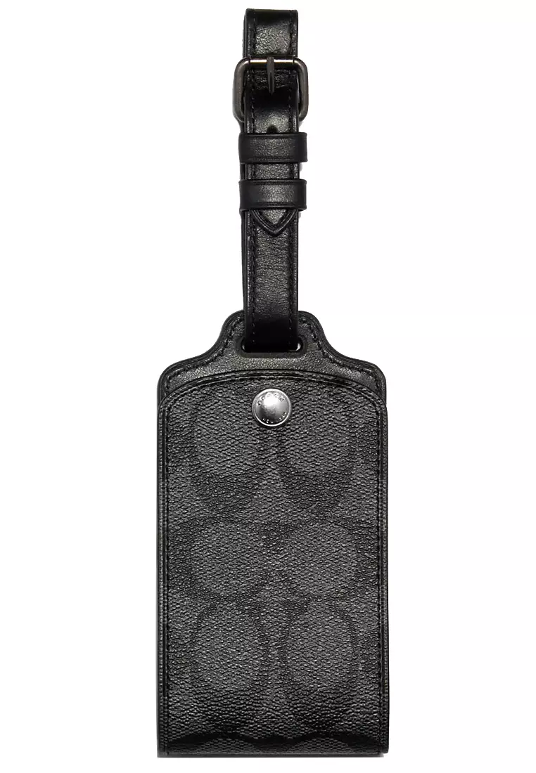 Coach Coach Luggage Tag In Signature Canvas in Charcoal C1614 2024
