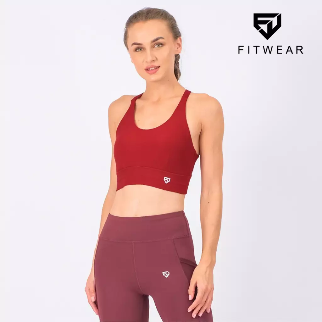 FITWEAR - CRISTINE CRISSCROSS CROP-BRA - RED