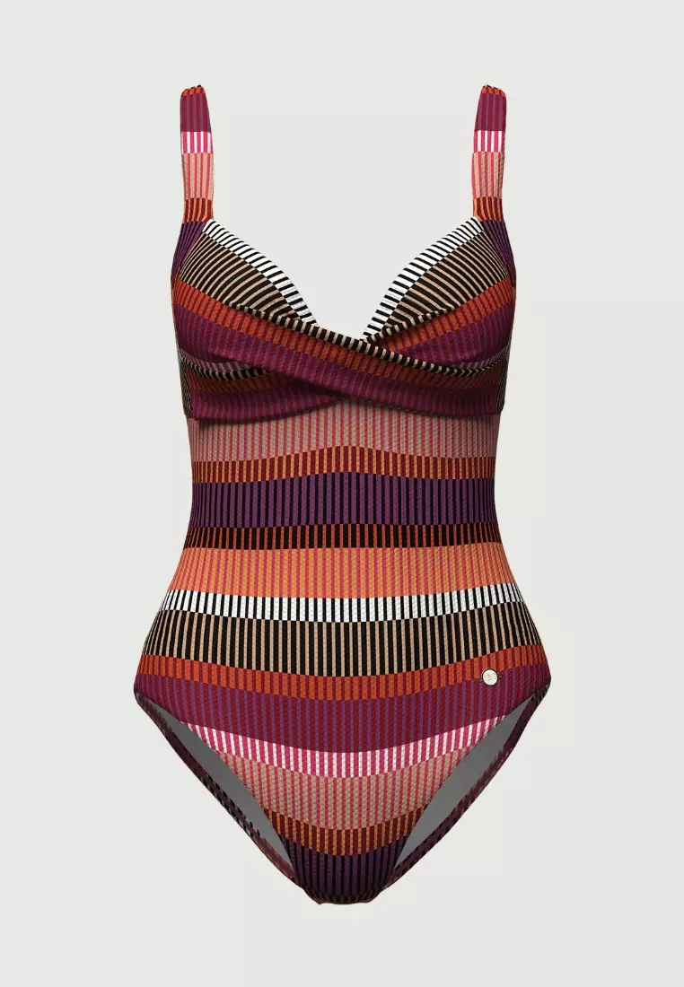 Tropadelic Stripe Etnico Cross Front Onepiece