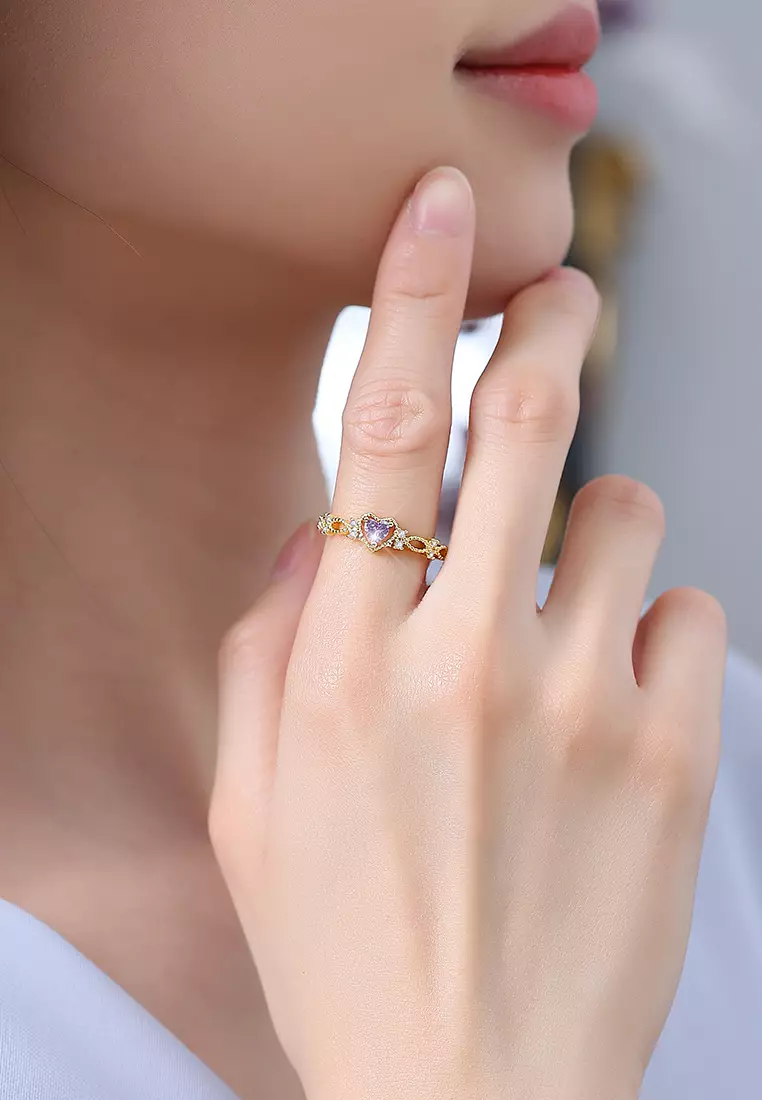 Cincin Wanita Korea Mini Berlian Perhiasan Cewek Adjustable Titanium Anti Luntur