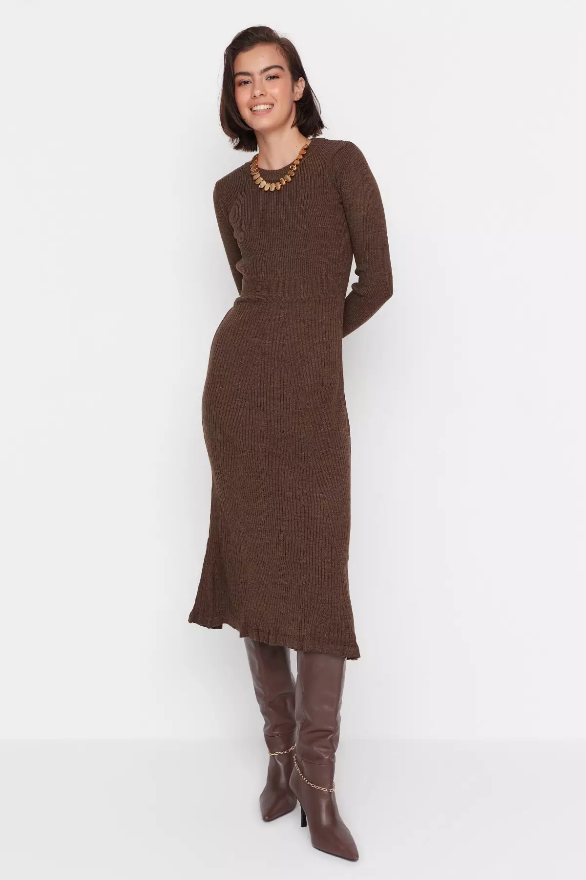 Crew Neck Knit Dress