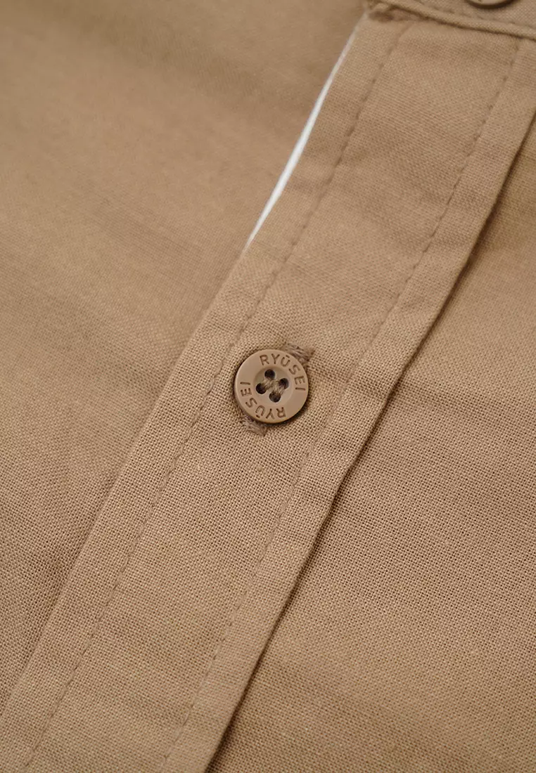 Ramadan Series | Ryusei Kemeja Kerah Koko Lengan Pendek Nirasaki CMB Brown