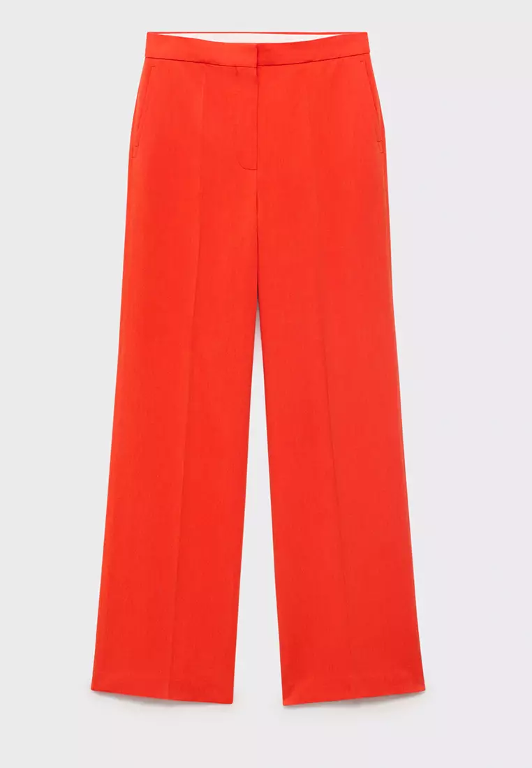 Straight Mid-Rise Suit Trousers