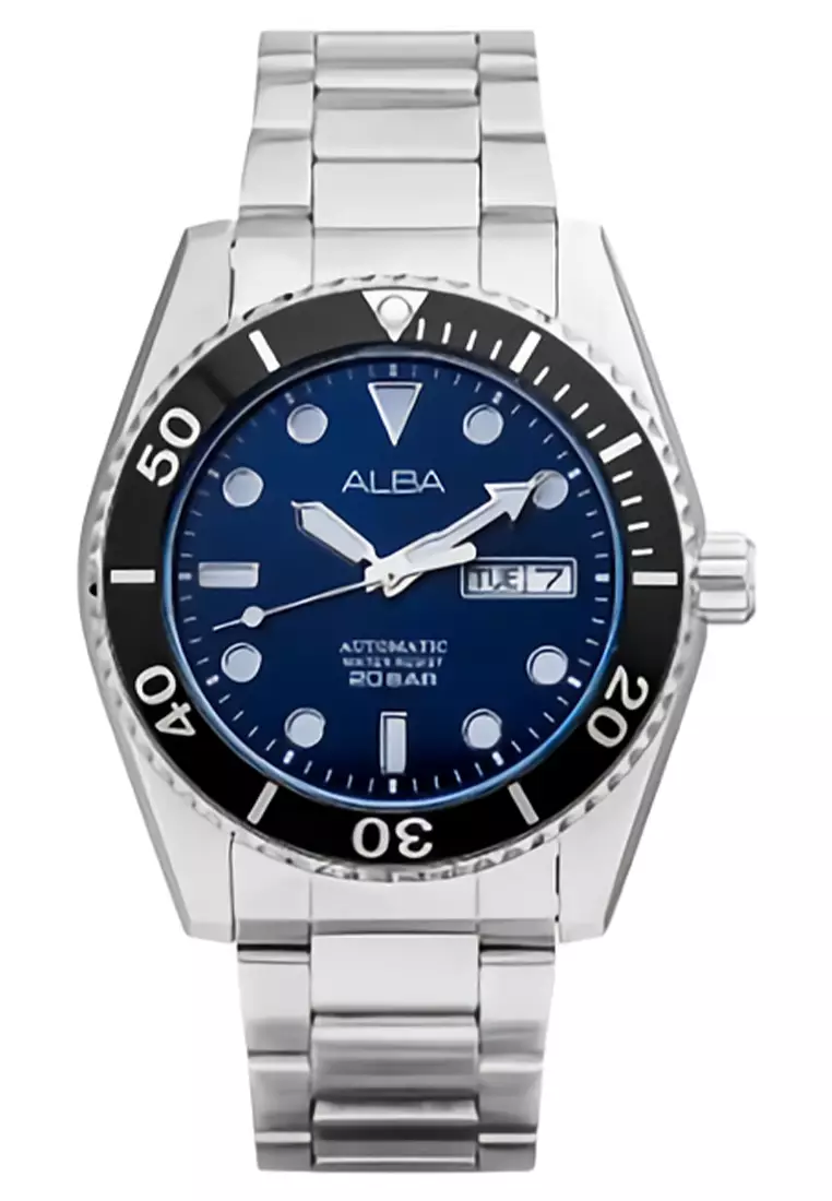Alba - Jam Tangan Automatic Pria - Silver Blue - Stainless Steel Bracelet  - AL4333X1