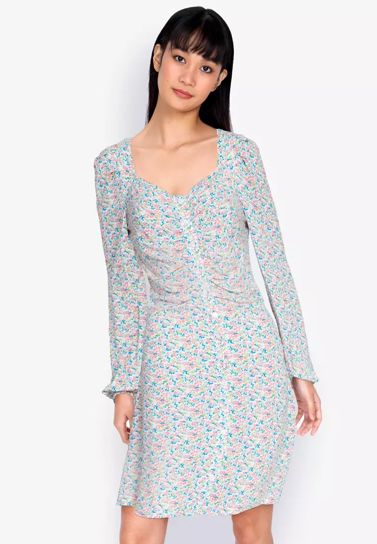 Buy ZALORA BASICS Sweetheart Neckline Long Sleeve Dress 2024