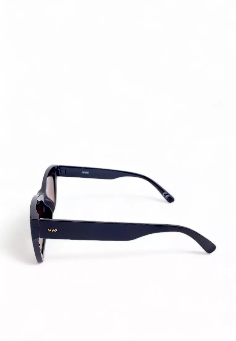Women's Rectangle Frame Black Brown Plastic UV Protection Sunglasses SUNSC2520201