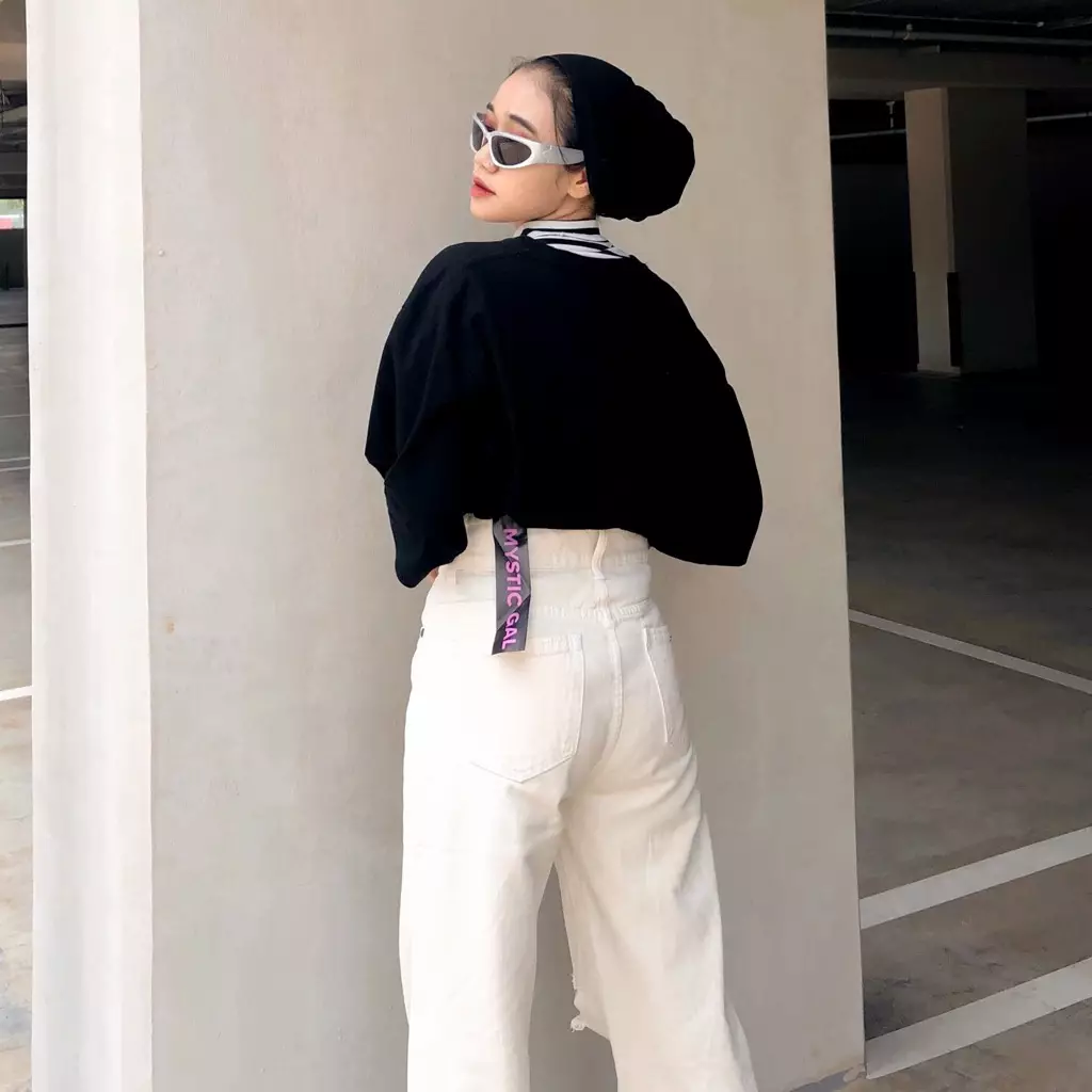 Highwaist Baggy Ripped Jeans Khaki 506 MYSTIC GAL