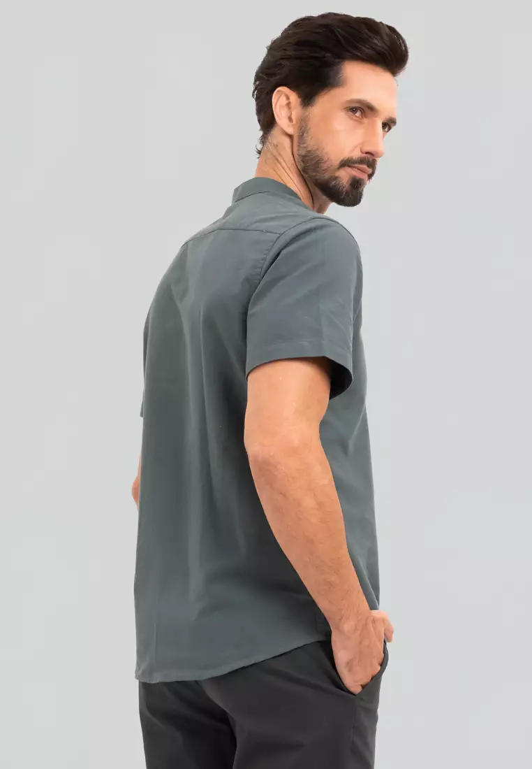 Polo Haus - Men’s Cotton Mix Signature Fit Mandarin Collar MBSSE003