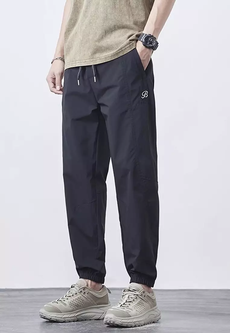 抽繩休閒束腳褲