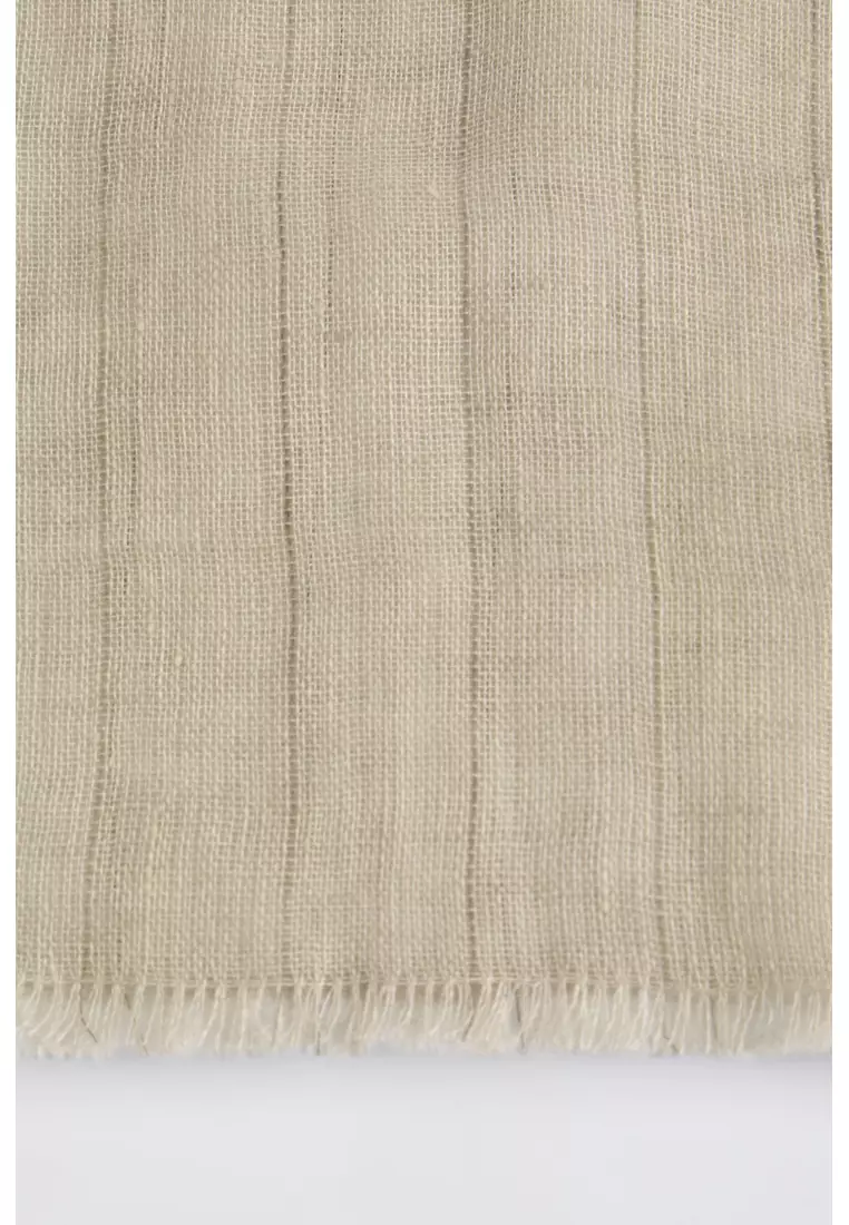 FRINGED LINEN SCARF