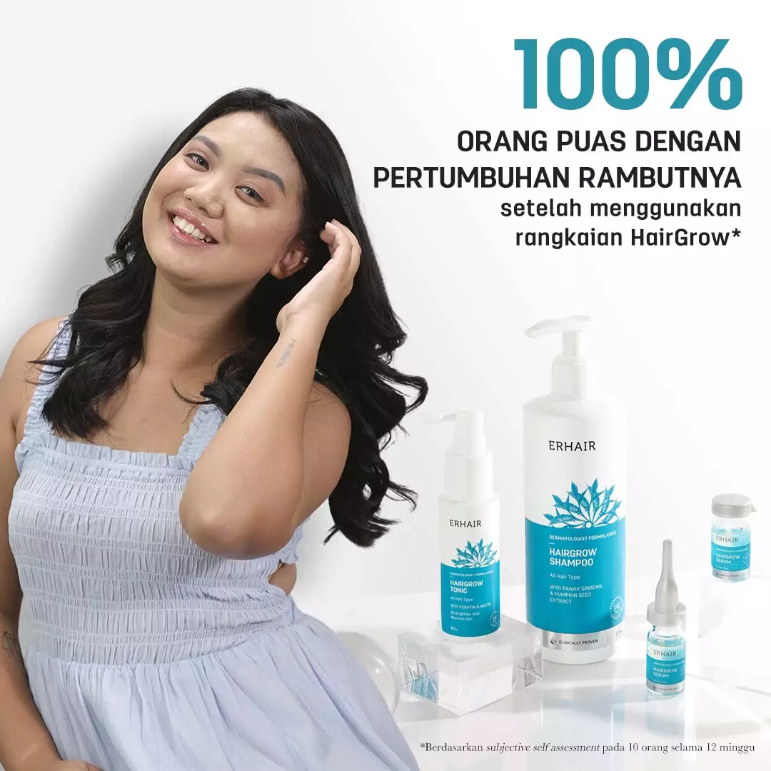 ERHA Erhair Hairgrow Serum 28X8Ml With Kopexil, Panax Ginseng Extract, Arginine, Biotin & D-Panthenol - Serum Penumbuh Rambut