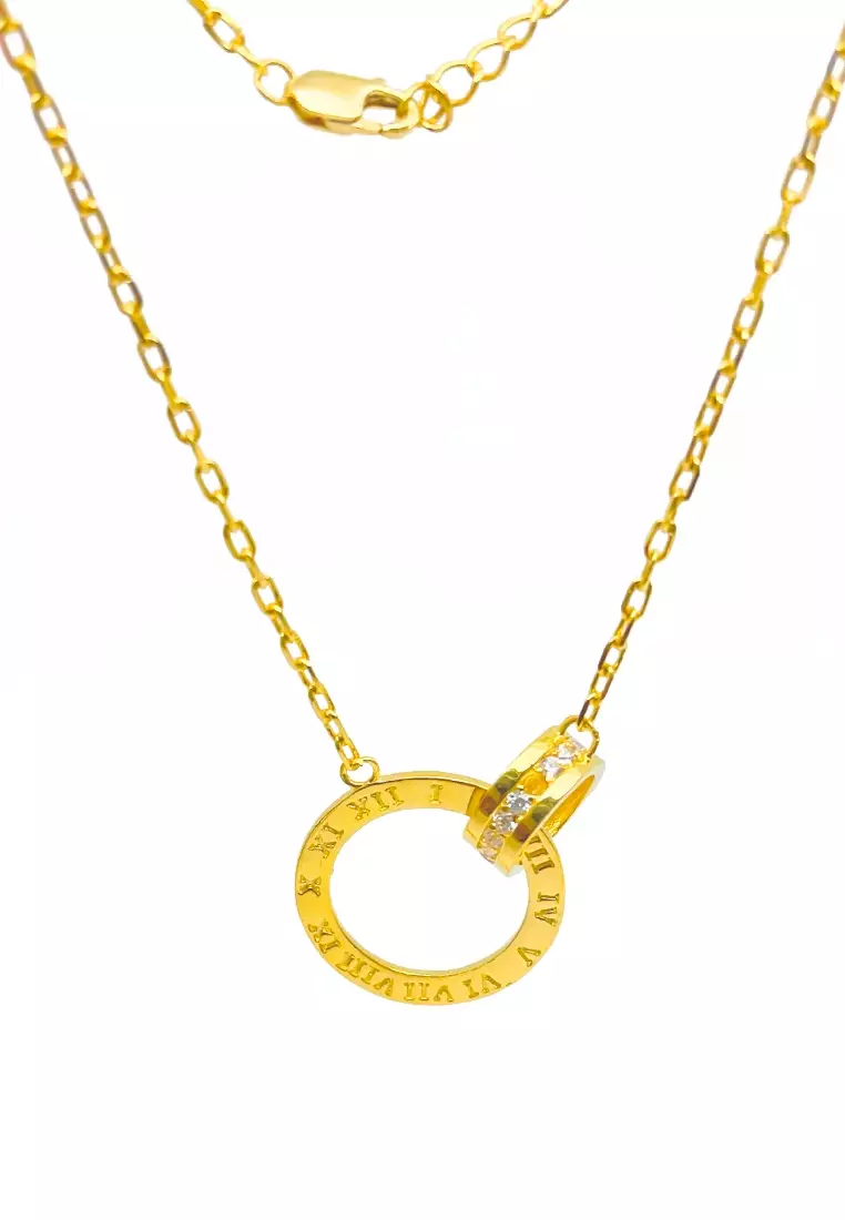 Gold roman numeral on sale necklace