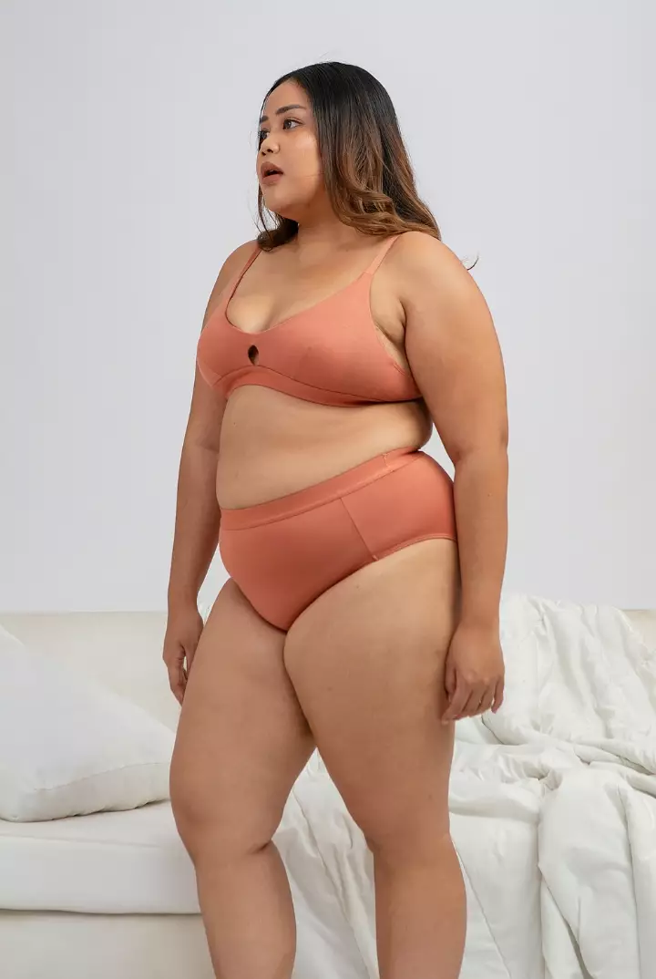 Bra BH Padded Tanpa kawat Wanita Tencel Modal | SARE studio Underwear SALINA in Rosewood