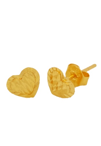 Buy Litz Litz 916 22k Gold Heart Earrings Online Zalora Malaysia