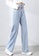 XAFITI 藍色 女式高腰直筒寬鬆牛仔褲 - 深藍色 48F68AAC526780GS_3