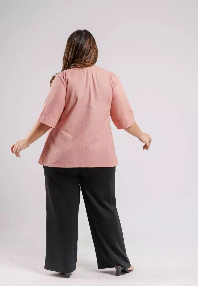 Plus Size Blouse Cheryl Baby Peach